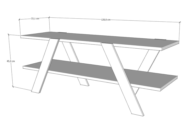 Nedelko TV-benk 120 cm - Grå - Møbler - Mediamøbel & tv møbel - TV-benk & mediabenk