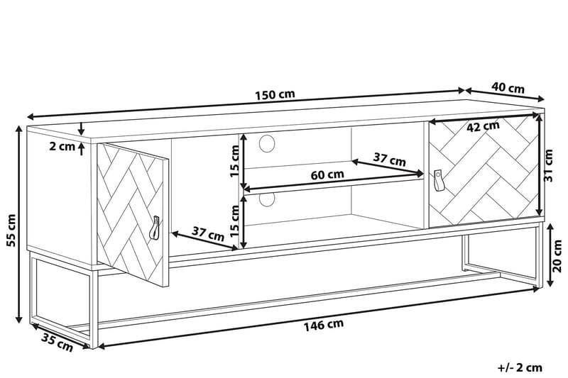 Nueva TV-benk 150x40 cm - Brun - Møbler - Mediamøbel & tv møbel - TV-benk & mediabenk