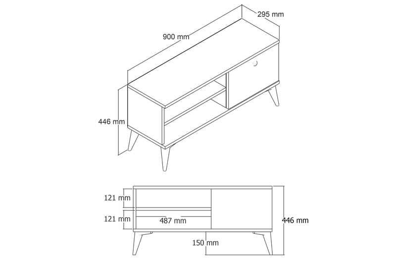 Reyne TV-benk 90 cm - Natur - Møbler - Mediamøbel & tv møbel - TV-benk & mediabenk