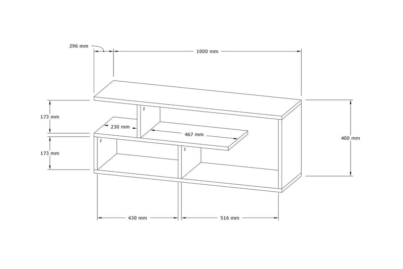 Rinorea Tv-benk 100x40 cm - Hvit - Møbler - Mediamøbel & tv møbel - TV-benk & mediabenk