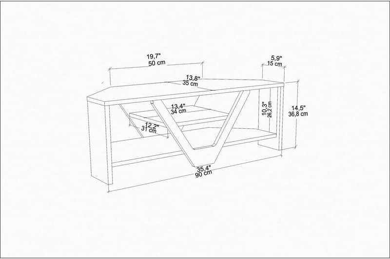 Rinorea Tv-benk 90x36,8 cm - Brun - Møbler - Mediamøbel & tv møbel - TV-benk & mediabenk