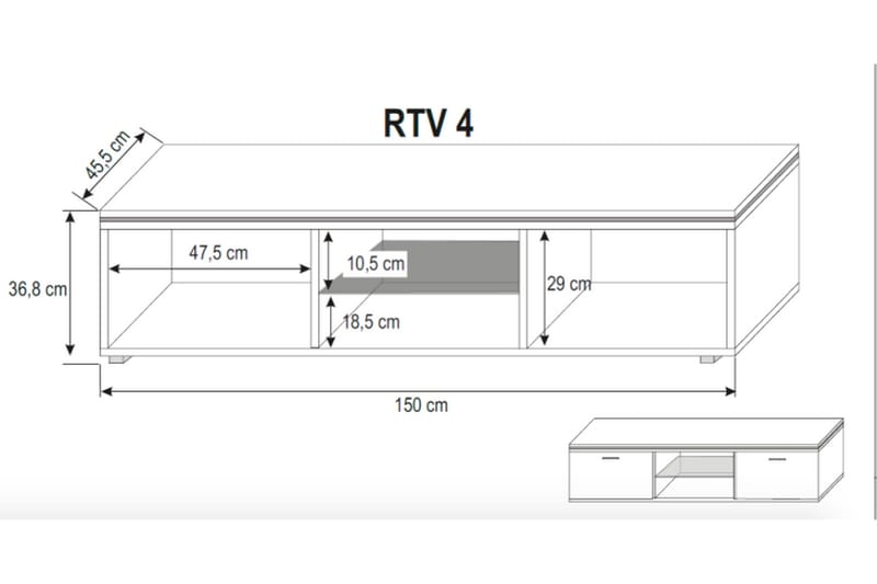 Sahra TV-Benk 150 cm - Hvit - Møbler - Mediamøbel & tv møbel - TV-benk & mediabenk