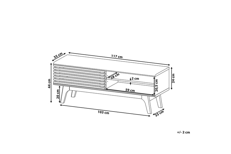 Toledo TV-benk 35 x 117 cm - Tre/Natur - Møbler - Mediamøbel & tv møbel - TV-benk & mediabenk