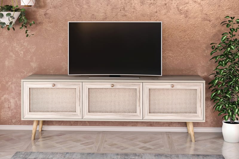 Tv bänk 180 cm Ek - Sand/Natur - Møbler - Mediamøbel & tv møbel - TV-benk & mediabenk