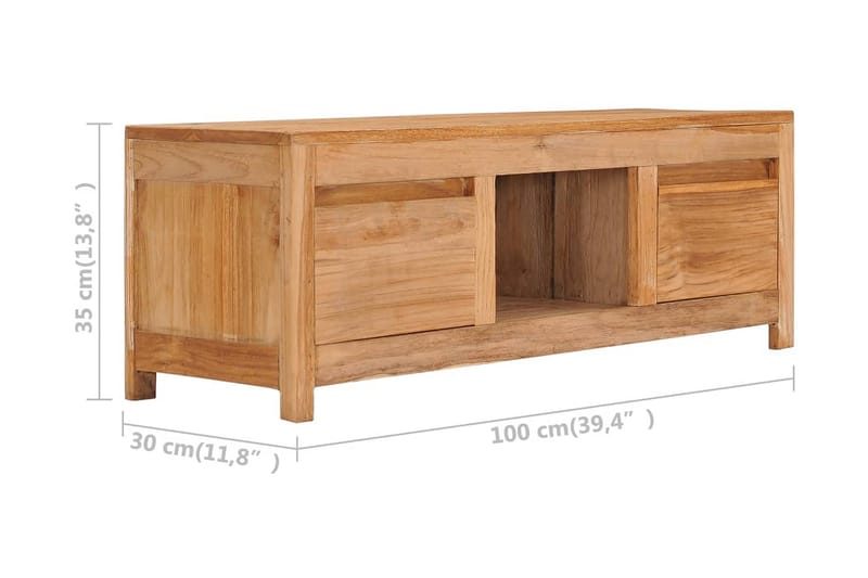 TV-benk 100x30x35 cm heltre teak - Møbler - Mediamøbel & tv møbel - TV-benk & mediabenk