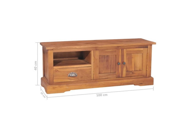 TV-benk 100x30x40 cm heltre teak - Brun - Møbler - Mediamøbel & tv møbel - TV-benk & mediabenk