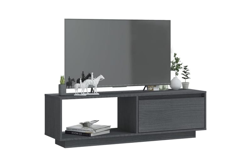 TV-benk 110x30x33,5 cm heltre furu grå - Grå - Møbler - Mediamøbel & tv møbel - TV-benk & mediabenk