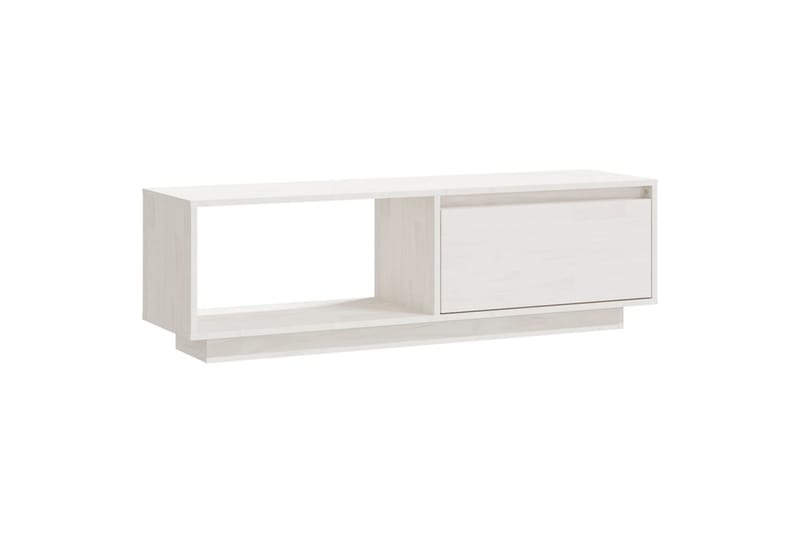 TV-benk 110x30x33,5 cm heltre furu hvit - Hvit - Møbler - Mediamøbel & tv møbel - TV-benk & mediabenk