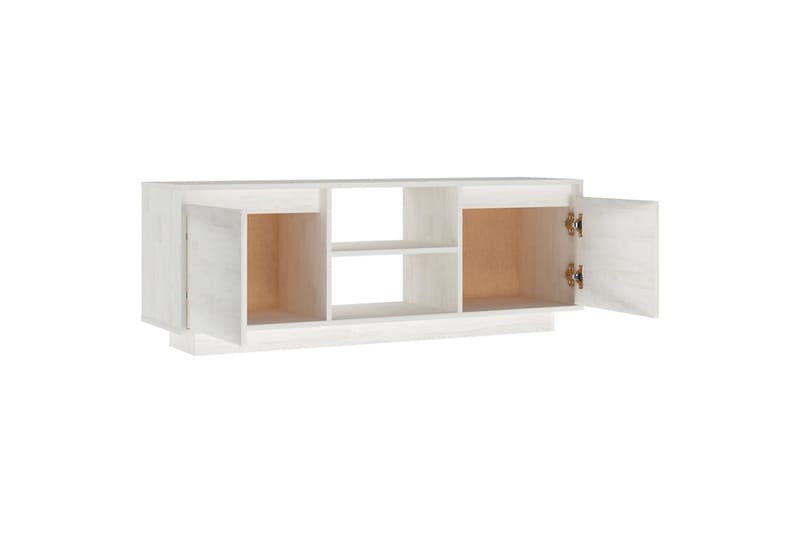 TV-benk 110x30x40 cm heltre furu hvit - Hvit - Møbler - Mediamøbel & tv møbel - TV-benk & mediabenk