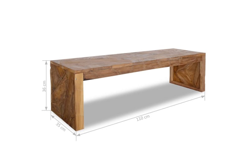 TV-benk 110x35x36 cm heltre teak - Møbler - Mediamøbel & tv møbel - TV-benk & mediabenk