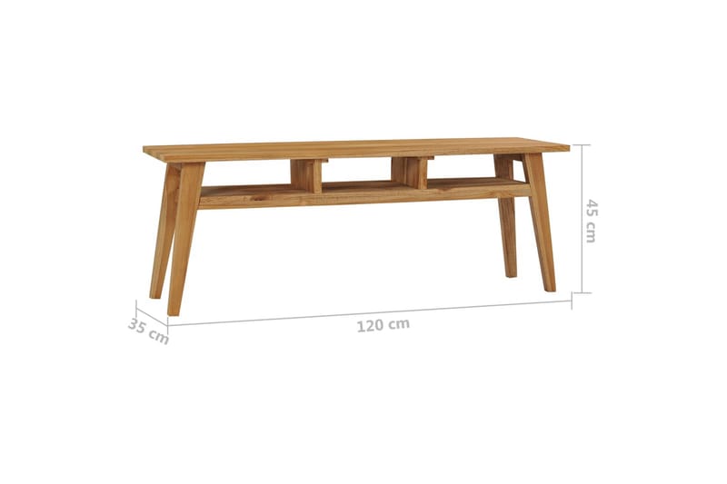 TV-benk 120x35x45 cm heltre teak - Brun - Møbler - Mediamøbel & tv møbel - TV-benk & mediabenk