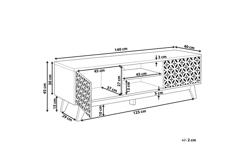 TV-benk 140 cm Mørkebrun PRESCOT - Tre/natur - Møbler - Mediamøbel & tv møbel - TV-benk & mediabenk