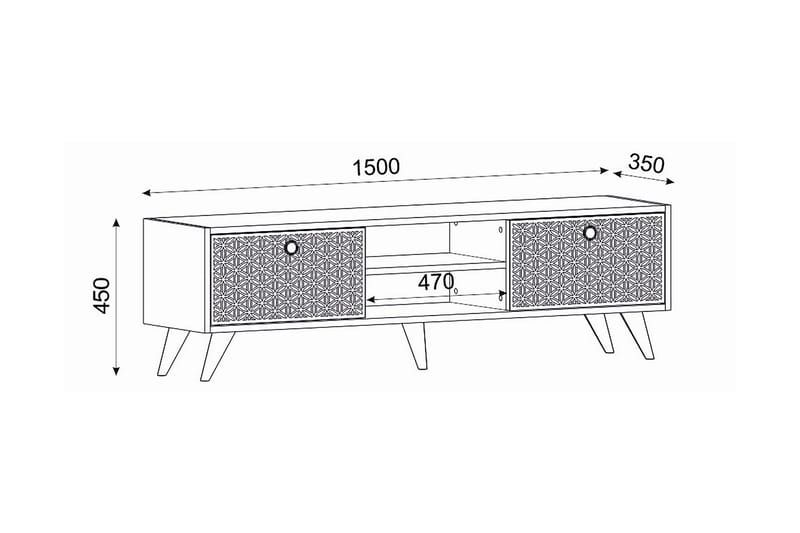 Tv-benk 150 cm - Valnøtt/Antrasitt - Møbler - Mediamøbel & tv møbel - TV-benk & mediabenk