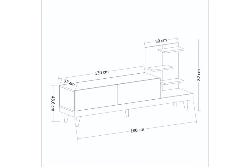 Tv-benk 180 cm - Antrasitt/Valnøtt - TV-benk & mediabenk