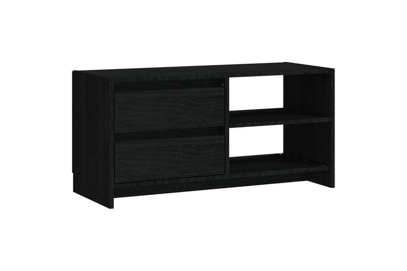 TV-benk 80x31x39 cm heltre furu svart - Svart - TV-benk & mediabenk