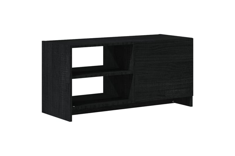 TV-benk 80x31x39 cm heltre furu svart - Svart - Møbler - Mediamøbel & tv møbel - TV-benk & mediabenk