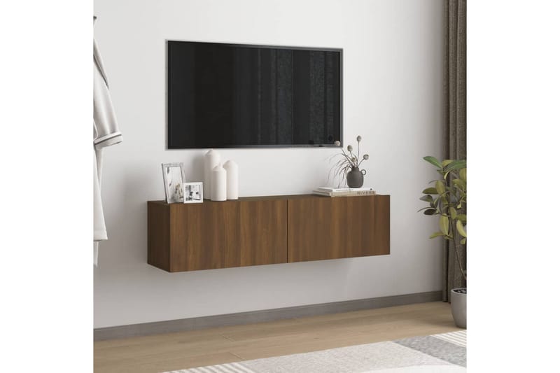 TV-benk brun eik 120x30x30 cm konstruert tre - Brun - Møbler - Mediamøbel & tv møbel - TV-benk & mediabenk