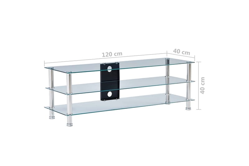 TV-benk gjennomsiktig 120x40x40 cm herdet glass - Transparent - Møbler - Mediamøbel & tv møbel - TV-benk & mediabenk