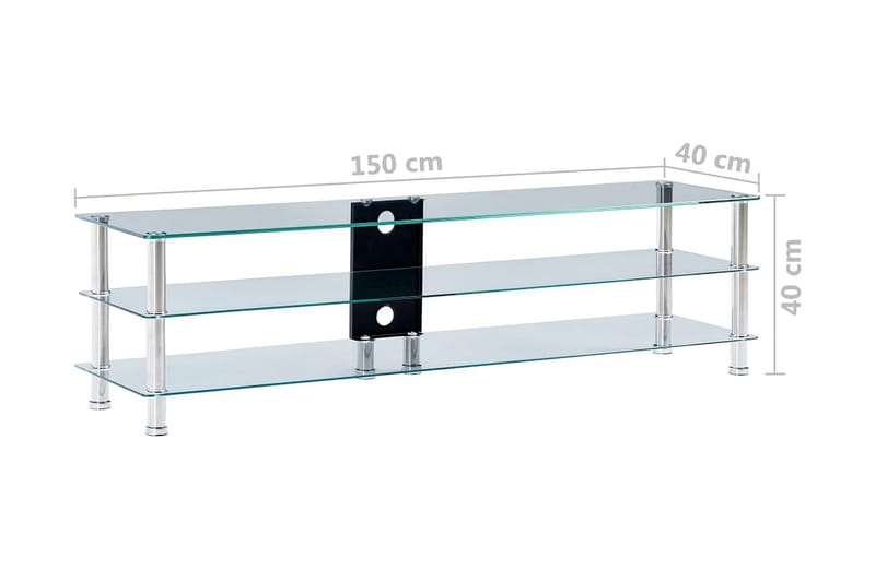 TV-benk gjennomsiktig 150x40x40 cm herdet glass - Transparent - Møbler - Mediamøbel & tv møbel - TV-benk & mediabenk