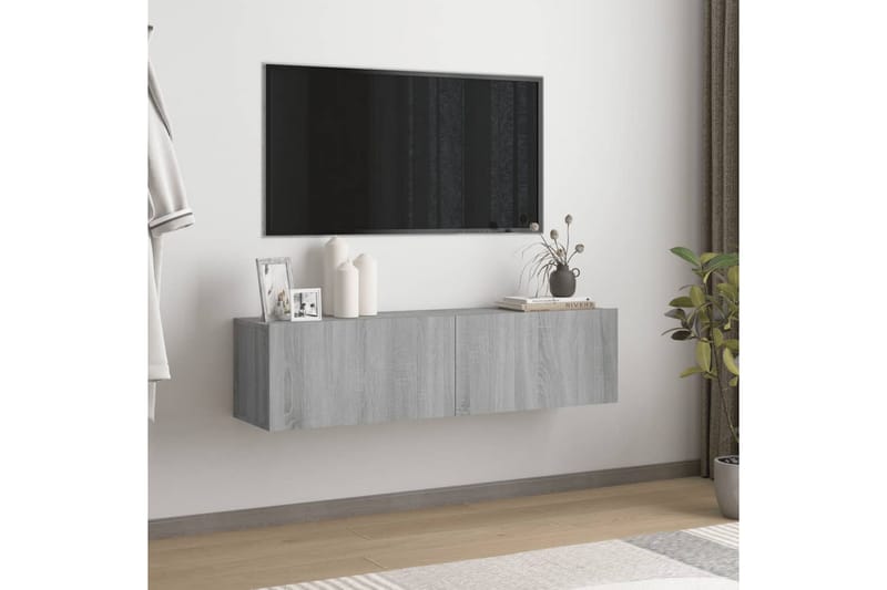 TV-benk grå sonoma eik 120x30x30 cm konstruert tre - Grå - Møbler - Mediamøbel & tv møbel - TV-benk & mediabenk