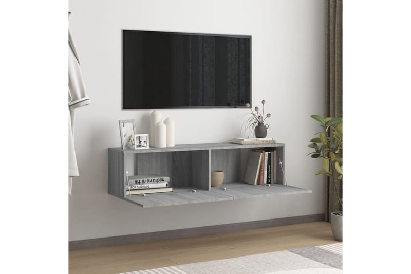 TV-benk grå sonoma eik 120x30x30 cm konstruert tre - Grå - Møbler - Mediamøbel & tv møbel - TV-benk & mediabenk