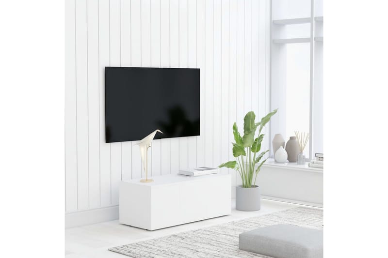 TV-benk hvit 80x34x30 cm sponplate - Møbler - Mediamøbel & tv møbel - TV-benk & mediabenk