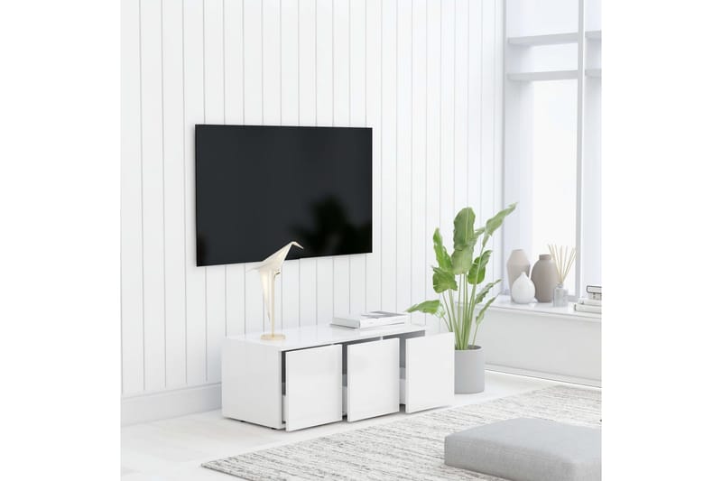 TV-benk hvit 80x34x30 cm sponplate - Møbler - Mediamøbel & tv møbel - TV-benk & mediabenk