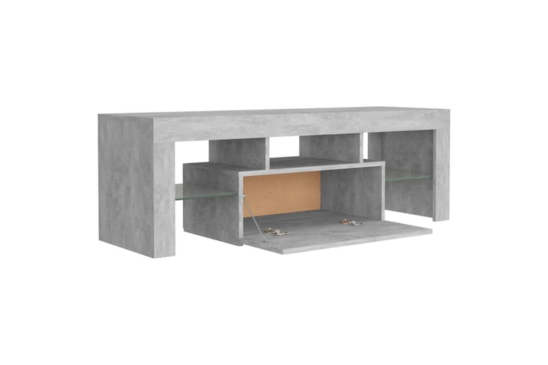 TV-benk med LED-lys betonggrå 120x35x40 cm - Grå - TV-benk & mediabenk