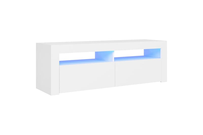 TV-benk med LED-lys hvit 120x35x40 cm - Hvit - Møbler - Mediamøbel & tv møbel - TV-benk & mediabenk