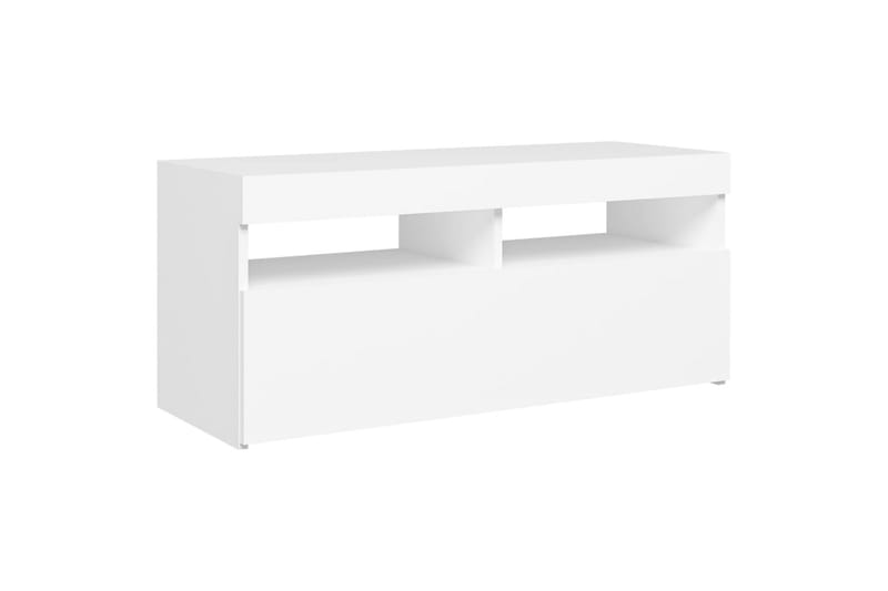 TV-benk med LED-lys hvit 90x35x40 cm - Hvit - Møbler - Mediamøbel & tv møbel - TV-benk & mediabenk