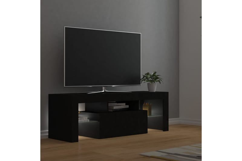 TV-benk med LED-lys svart 120x35x40 cm - Svart - Møbler - Mediamøbel & tv møbel - TV-benk & mediabenk