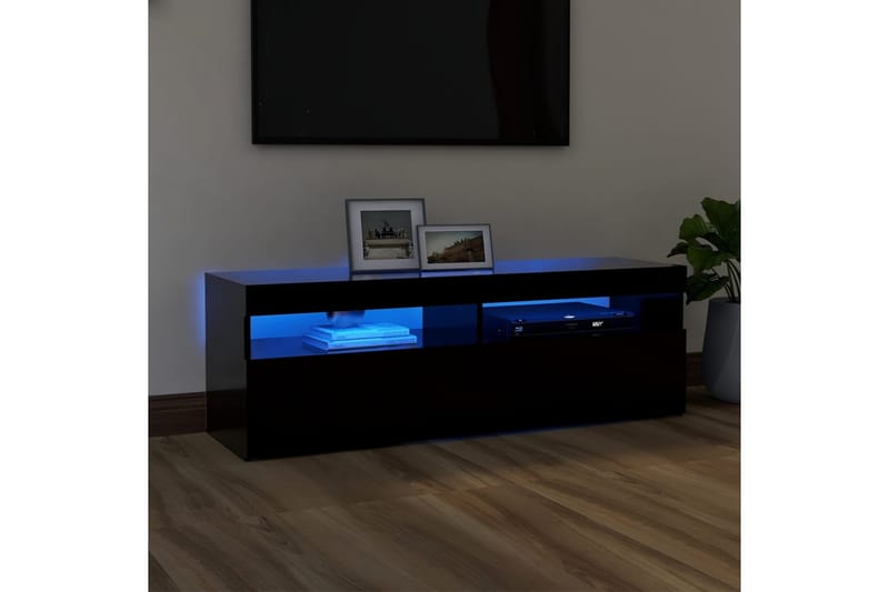 TV-benk med LED-lys svart 120x35x40 cm - Svart - Møbler - Mediamøbel & tv møbel - TV-benk & mediabenk