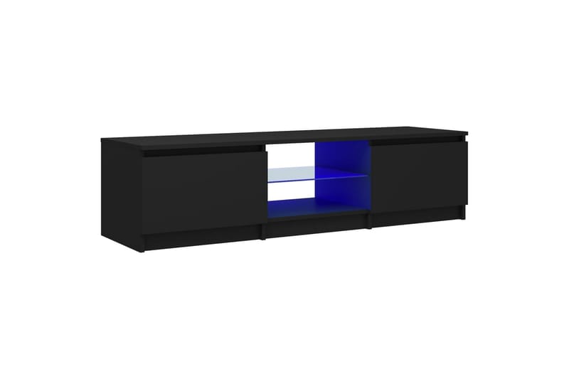 TV-benk med LED-lys svart 140x40x35,5 cm - Svart - Møbler - Mediamøbel & tv møbel - TV-benk & mediabenk