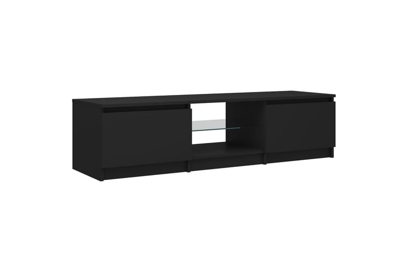 TV-benk med LED-lys svart 140x40x35,5 cm - Svart - Møbler - Mediamøbel & tv møbel - TV-benk & mediabenk