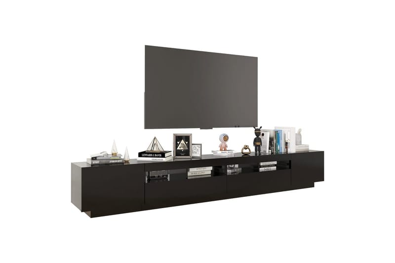 TV-benk med LED-lys svart 260x35x40 cm - Svart - TV-benk & mediabenk