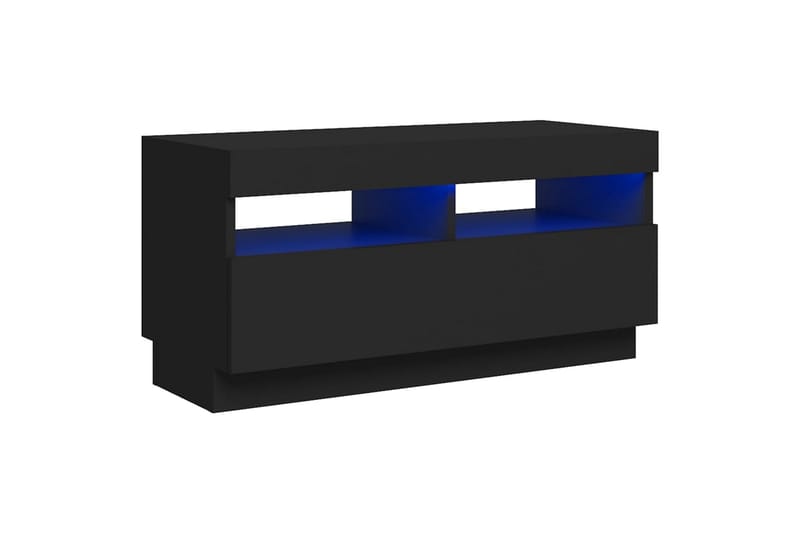 TV-benk med LED-lys svart 80x35x40 cm - Svart - TV-benk & mediabenk