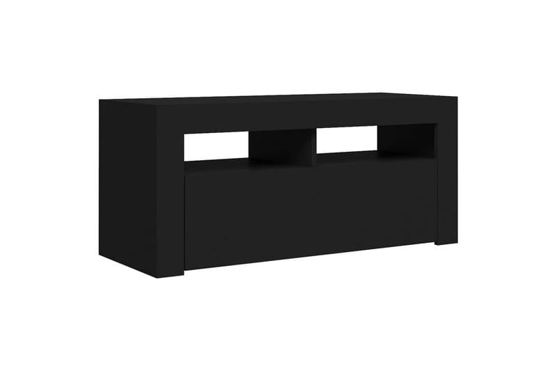 TV-benk med LED-lys svart 90x35x40 cm - Svart - Møbler - Mediamøbel & tv møbel - TV-benk & mediabenk