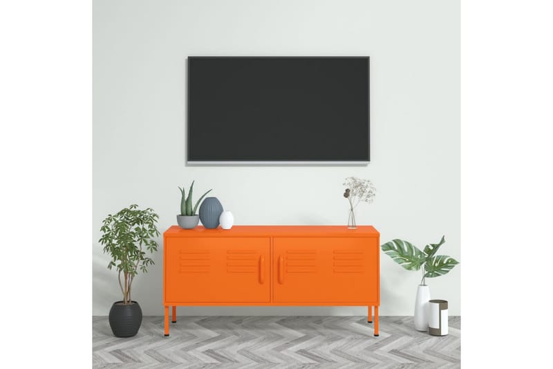 TV-benk oransje 105x35x50 cm stål - Oransj - Møbler - Mediamøbel & tv møbel - TV-benk & mediabenk