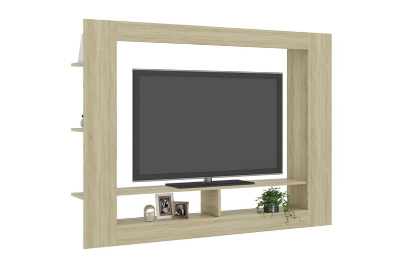 TV-benk sonoma eik 152x22x113 cm sponplate - Møbler - Mediamøbel & tv møbel - TV-benk & mediabenk