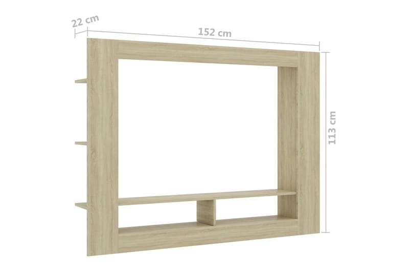 TV-benk sonoma eik 152x22x113 cm sponplate - Møbler - Mediamøbel & tv møbel - TV-benk & mediabenk