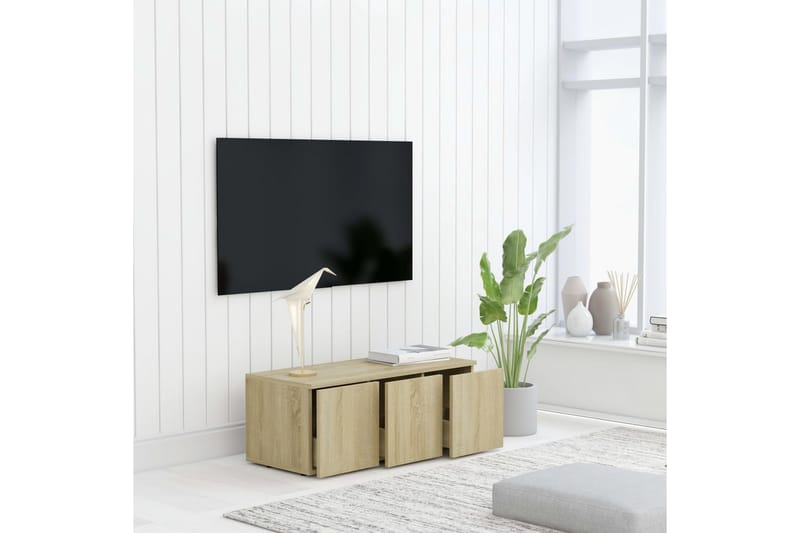 TV-benk sonoma eik 80x34x30 cm sponplate - Møbler - Mediamøbel & tv møbel - TV-benk & mediabenk