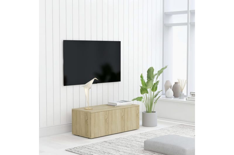 TV-benk sonoma eik 80x34x30 cm sponplate - Møbler - Mediamøbel & tv møbel - TV-benk & mediabenk