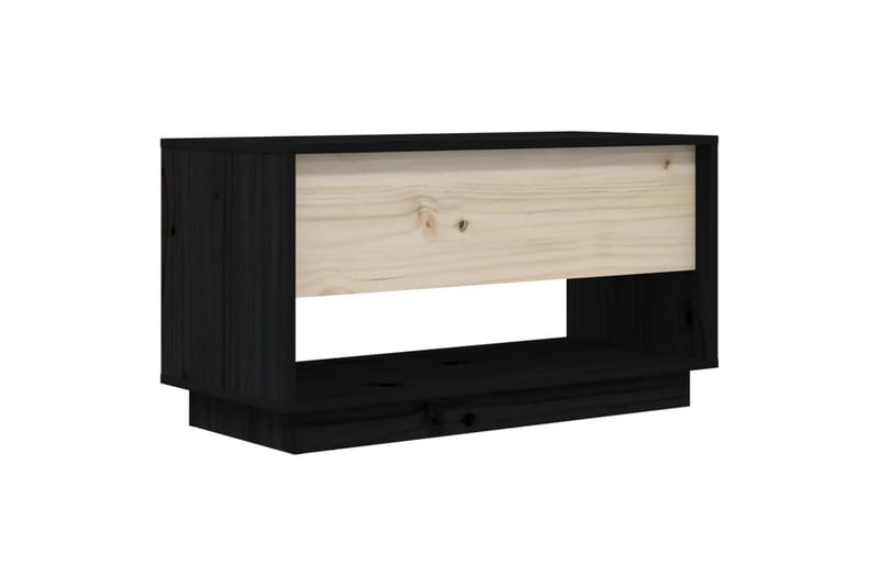 TV-benk svart 74x34x40 cm heltre furu - Svart - Møbler - Mediamøbel & tv møbel - TV-benk & mediabenk