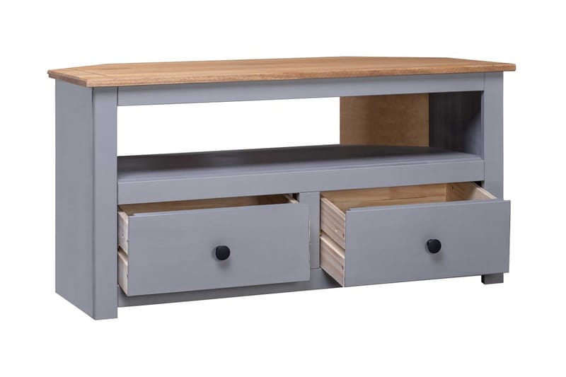 TV-hjørneskap grå 93x55x49 cm heltre furu Panama Range - Grå - Møbler - Mediamøbel & tv møbel - TV-benk & mediabenk