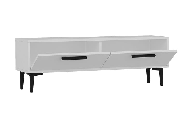 TV Stand 120 cm Hvit - Hvit/Svart - Møbler - Mediamøbel & tv møbel - TV-benk & mediabenk