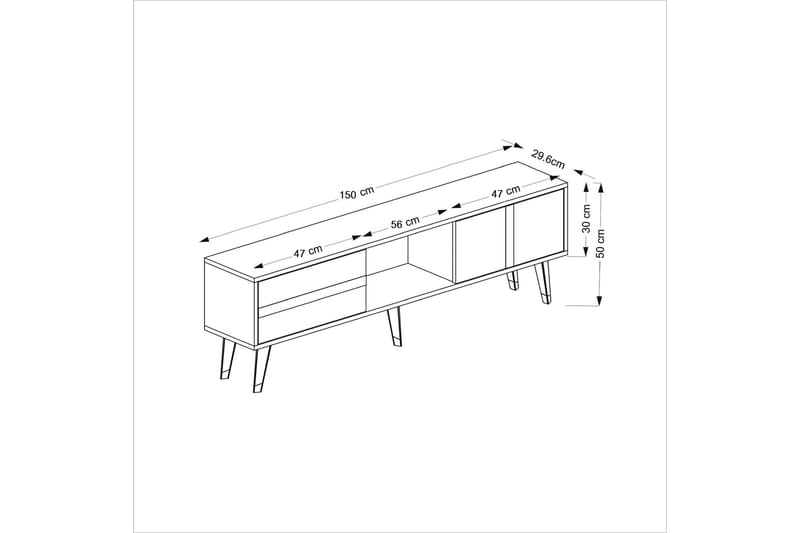 Vania TV-benk 150 cm - Gull - Møbler - Mediamøbel & tv møbel - TV-benk & mediabenk