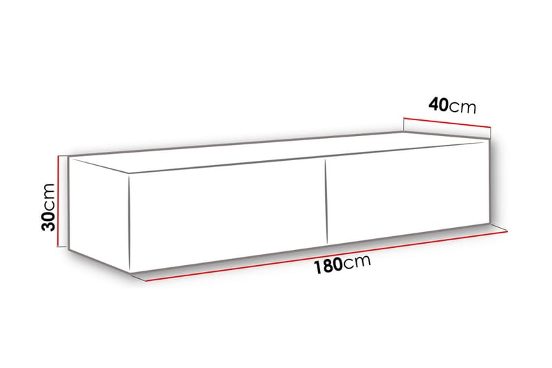 Vasil Tv-benk 180 cm - Svart - Møbler - Mediamøbel & tv møbel - TV-benk & mediabenk