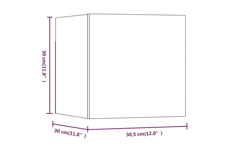 Vegghengt TV-benk brun eik 30,5x30x30 cm - Brun - Møbler - Mediamøbel & tv møbel - TV-benk & mediabenk