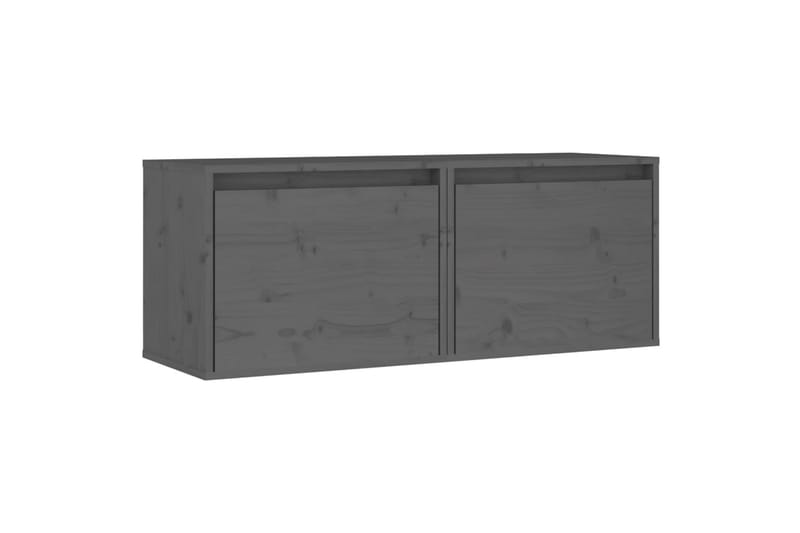 Veggskap 2 stk grå 45x30x35 cm heltre furu - Grå - Møbler - Mediamøbel & tv møbel - TV-benk & mediabenk