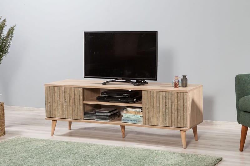 Vellavie TV-benk 140 cm Panel - Brun - Møbler - Mediamøbel & tv møbel - TV-benk & mediabenk